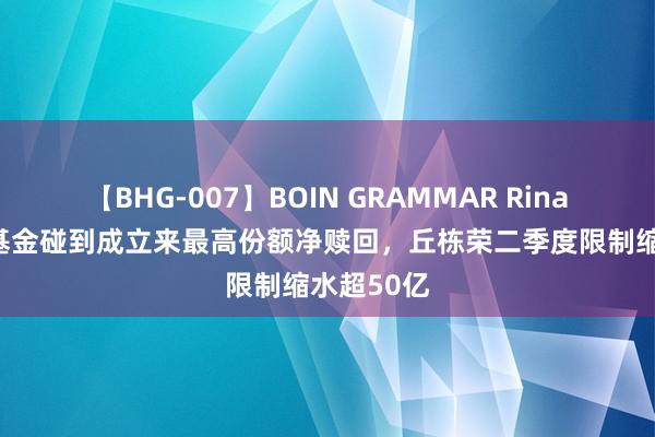 【BHG-007】BOIN GRAMMAR Rina 旗下3只基金碰到成立来最高份额净赎回，丘栋荣二季度限制缩水超50亿