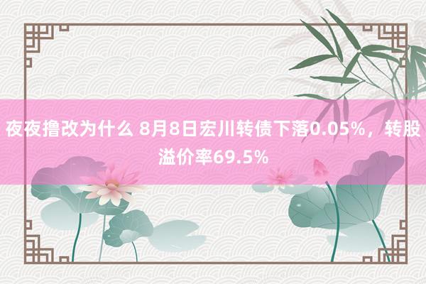 夜夜撸改为什么 8月8日宏川转债下落0.05%，转股溢价率69.5%