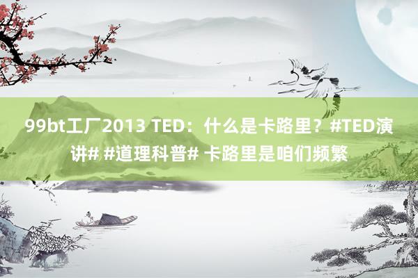 99bt工厂2013 TED：什么是卡路里？#TED演讲# #道理科普# 卡路里是咱们频繁