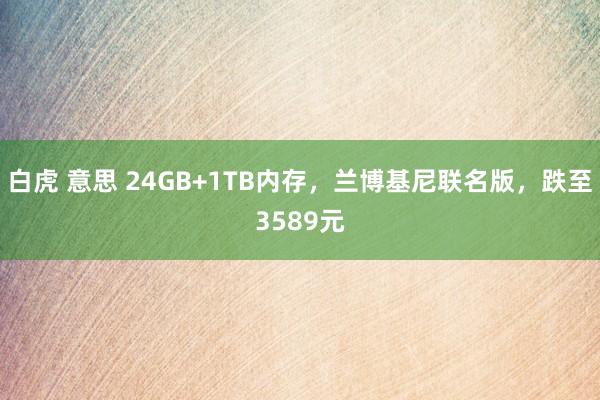 白虎 意思 24GB+1TB内存，兰博基尼联名版，跌至3589元